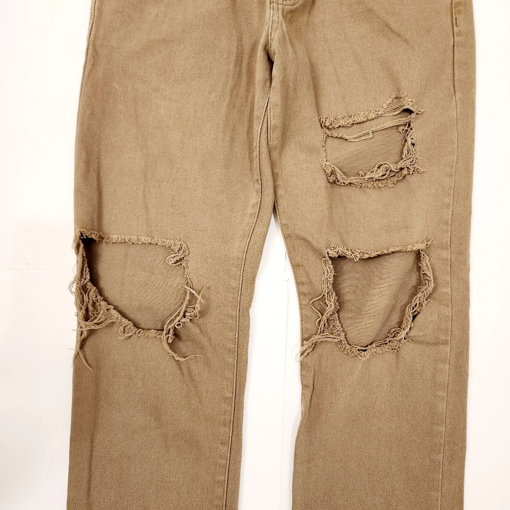 Forever 21 Men's Tan / Brown Jeans - Size 32 - Distressed - Picture 3 of 7
